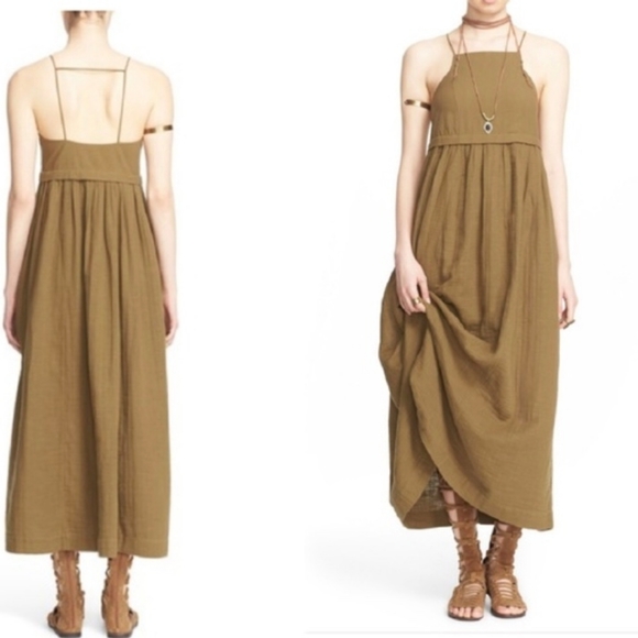 FREE PEOPLE OJAI MAXI DRESS Sz. L. - Picture 1 of 7